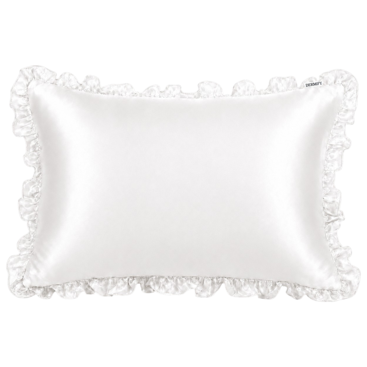 Organic Mulberry Silk Pillowcase (Frill) - Pearl