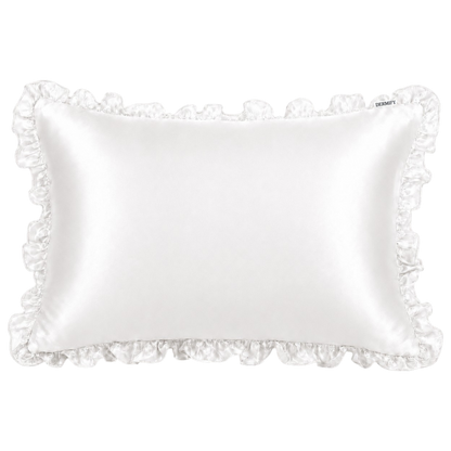 Organic Mulberry Silk Pillowcase (Frill) - Pearl