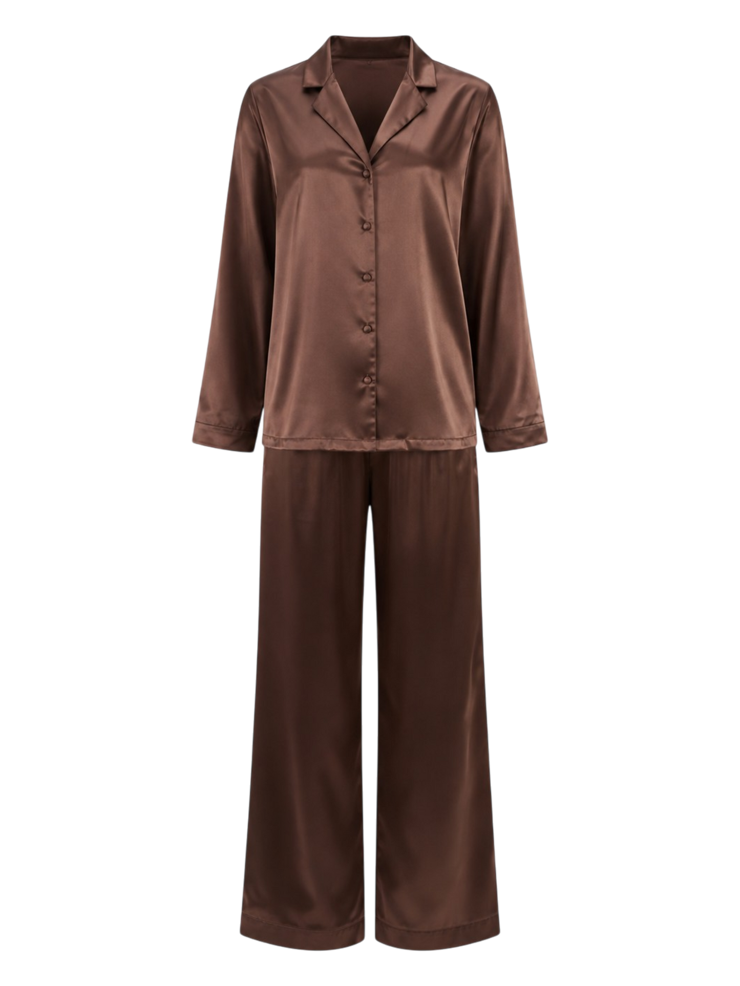 The Angel Long Silk Set - Espresso