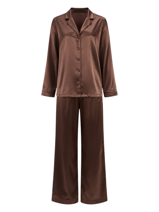 The Angel Long Silk Set - Espresso