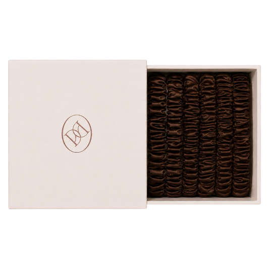 Silk Scrunchie Set - Espresso