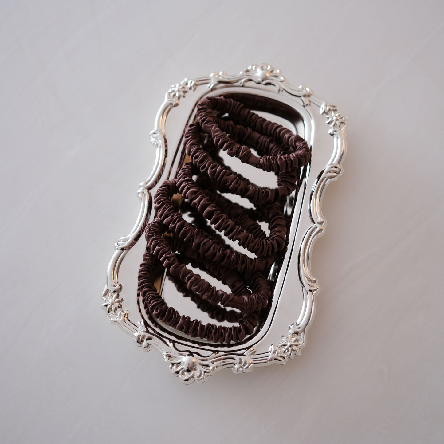 Silk Scrunchie Set - Espresso