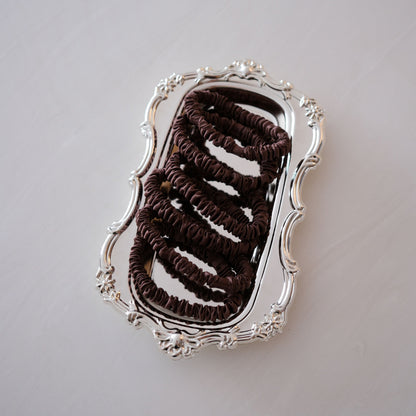 Silk Scrunchie Set - Espresso