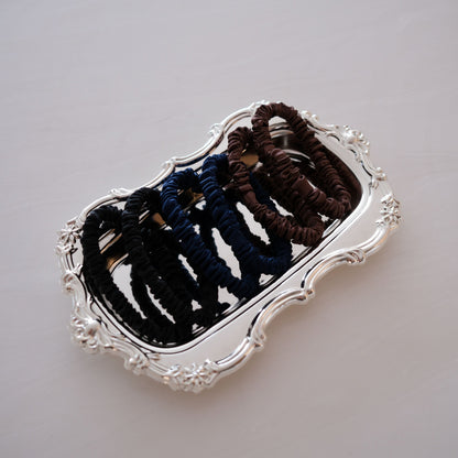 Silk Scrunchie Set - Dark Neutral