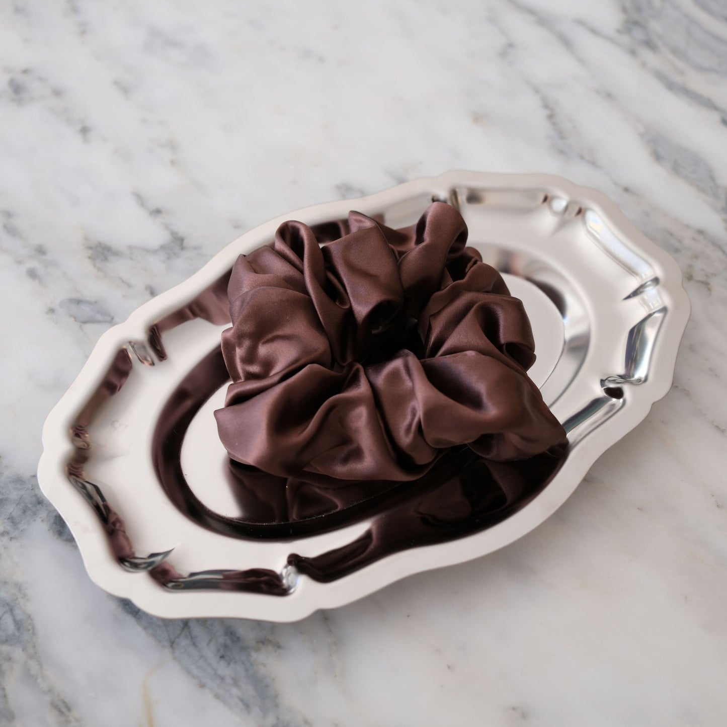 Silk Scrunchie - Espresso