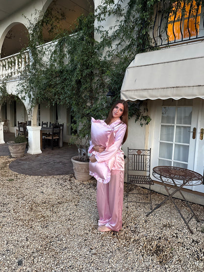 The Angel Long Silk Set - Blush